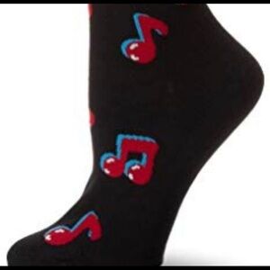 KBELL Musical Notes 3d Socks New Red Black